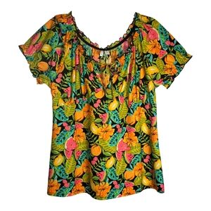Cato women's lg fruit floral print lightweight scoop neck pullover top. 6052